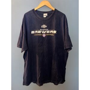 Vintage Milwaukee Brewers CSA Navy Blue Graphic T-Shirt MLB National League 2XL